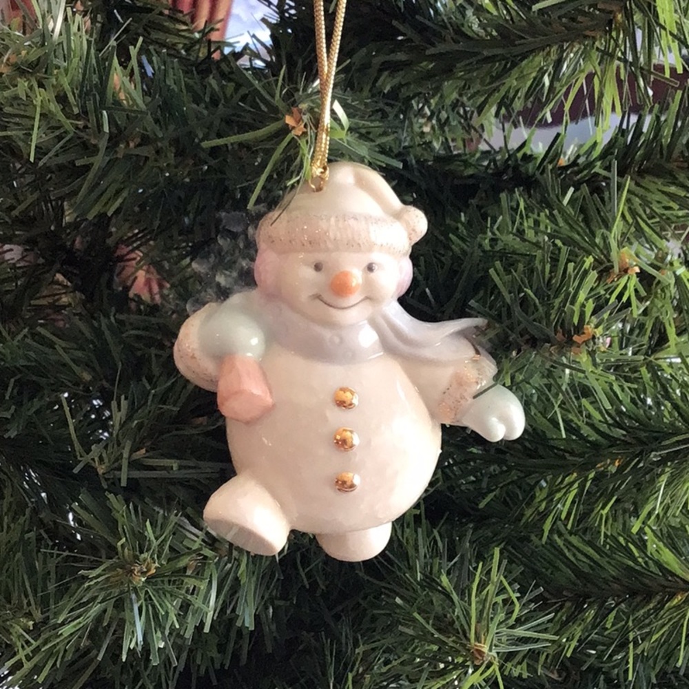 Lenox with tree ornament.